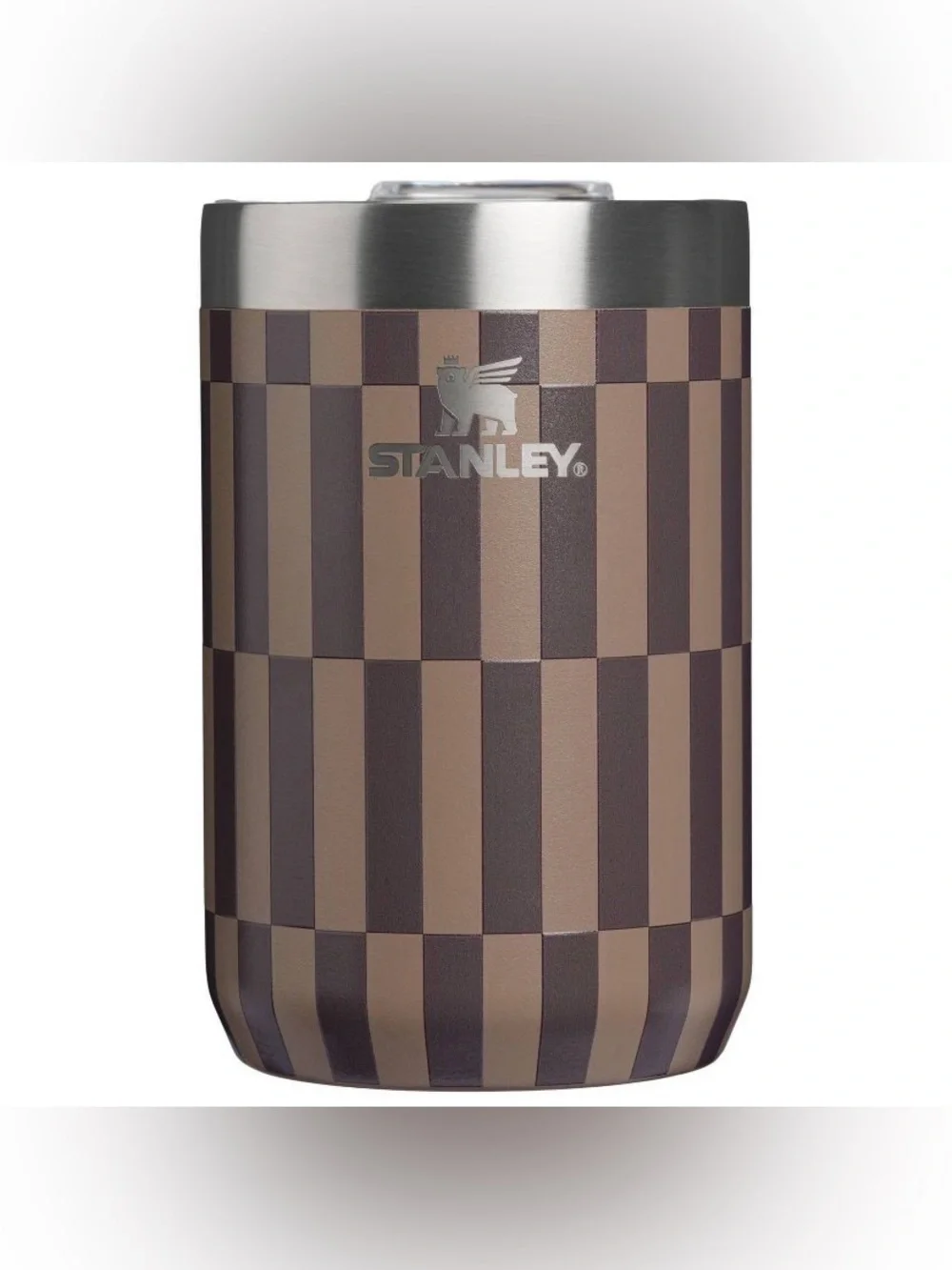 12 oz Stanley Stainless Travel Mug Brown Smokey Taupe Tile Gingham Plaid 12oz